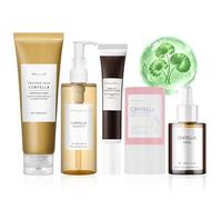 5 Piezas Centella Skincare Kit, Centella Cleansing Oil + Centella Limpiador Facial + Asiatica Serum + Centella Stick Mask + Crema Ojos, Limpia, Nutre e Hidrata la Piel,Combate Eficazmente las Arrugas