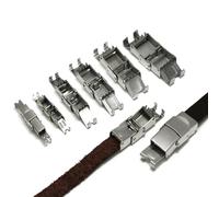 5 piezas Cierre de acero inoxidable con gancho de mordaza para correa de reloj, cierres para pulsera de silicona y cuero, fabricación de joyas, hebilla de encaje DIY