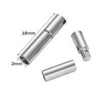 5 piezas Cierres de gancho de tubo de acero inoxidable, conectores de hebilla de cordón de cuero redondo para hacer joyas de cuerda, pulseras y collares.