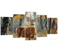 5 Piezas Ciervo Diamond Painting Kit Completo 125x75cm, Set 5D Diamond Painting Adultos Animal, Mosaico Bordado de Cristal, Relajante y DIY Manualidades, Arte Decoración de Pared del Hogar W5-114