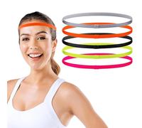 5 Piezas Cinta Deportiva Pelo, Diadema Deportiva Elástico Antideslizante, para el Cabello, para Correr, Ioga, Fitness, Futebol, Hombre, Mujer