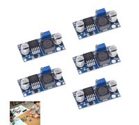 5 Piezas Convertidor DC-DC 3A, Modulo Step Down, Regulador de Voltaje Ajustable 3.2V-46V a 1.25V-35V, Alta Eficiencia 92% con Potenciómetro y LED de Salida, Fuente de Alimentación para Arduino