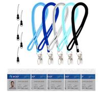 5 Piezas Cordón con Tarjetero Doble Portatarjetas de Identificación con Cordones, Colgantes de Tarjetas de Identificación, 45CM Cordones de la Tarjeta a Granel para Oficina Negocio (horizontal)