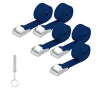 5 Piezas Correa de Amarre, 25 mm x 1,5 M Cinchas de Amarre con Correas Tensoras, Correas de Sujeción de Correas Tensoras con Hebilla para Bicicleta Moto Coche Equipaje Camping, con Silbato