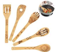 5 Piezas Cucharas de madera Magic Harry, regalos para cocinar, juego de accesorios de utensilios de cocina grabados, decoración de cocina, regalo de cocina perfecto para el día de la madre, hornear