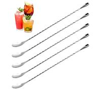5 Piezas Cucharas De Paja, Cucharas De Cóctel, Cuchara Larga De Acero Inoxidable, Cuchara Para Mezclar De Mango Largo De Acero Inoxidable, Cuchara Para Mezclar De Café, Cuchara Para Mantequilla