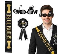 5 piezas de accesorios para el novio para ser despedida de soltero, artículos esenciales para celebraciones de soltero, accesorios para fotos de boda y eventos previos a la boda, accesorios de juego