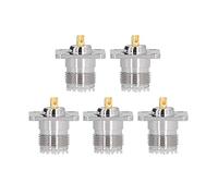 5 Piezas de Adaptador de Montaje en Panel de latón con Taza de Soldadura de Brida y 4 Orificios, Conector coaxial RF SL16 - KFD - 3, Soporte de chasis de aleación de Aluminio de 50