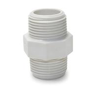 5 piezas de alambre exterior de PVC de 3/4 pulgadas, tubería de suministro directo de agua, acoplamiento recto, dientes exteriores dobles, tornillo exterior, longitud de riego de jardín, 45mm(White)
