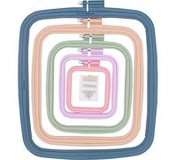 5 piezas de aro de bordado, rectángulo, marco de bordado cuadrado, herramienta de costura de punto de cruz, para manualidades de arte, costura práctica, con agujas de bordado de ojos dorados