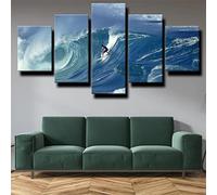 5 Piezas De Arte De Pared De Lienzo Moderno 5 Piezas Surf De Olas Grandes Canvas Home Deco Art Wall Print Cuadro Modular, Habitación Infantil Impreso Wall Canvas Deco 200×100 Cm -3M3P-K0F