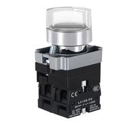 5 piezas de botón selector de interruptor de 22 mm con longitud 2/3 Posición 10A ON/OFF interruptor de encendido interruptor giratorio pestillo momentáneo 220V 380V (blanco, 2POSITION 1NO_SELF-RESET