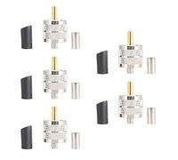 5 Piezas de Conector coaxial Macho de engarce UHF PL259 para RG58 LMR195, Cuerpo de latón niquelado con Contacto Chapado en Oro, aislador de PTFE, Adaptador RF para Radio y Tierra