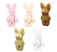 5 piezas de conejitos de tela, mini peluches, accesorios para el pelo de muñecas, accesorios de peluche, accesorios de joyería, colgantes, conejos decorativos con articulaciones