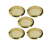 5 piezas de cubierta plana redonda de acero inoxidable dorado para rejilla de flujo de aire de malla de panal para zapatero, armario, cocina, 50 mm (plano inclinado)