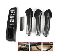5 piezas de cubiertas de moldura de manija de puerta de fibra de carbono y juego de manijas interiores para VW Golf MK4 IV Bora Jetta, kit de repuesto de manija de panel de puerta interior