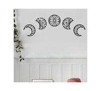 5 piezas de decoración de pared de luna de madera para el hogar, decoración creativa del ciclo lunar.