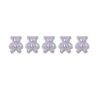 5 piezas de diamantes de imitación de oso de resina para decoración de oso 3D para arte