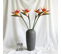5 piezas de flores artificiales Ave del Paraíso de tallo largo, flores tropicales artificiales Strelitzia, arreglo floral de seda de 94 cm para decoración del hogar, jarrón de suelo, centro de me
