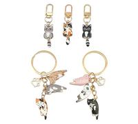 5 Piezas De Gato Coles Llavero, Dibujos Animados Lindos, Decoración del Remolque De Bolsas De Moda, Accesorios De Llave Personalizados E Interesantes.