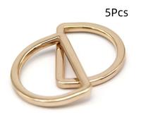 5 piezas de hebilla de anillo D de 25 mm, conexión de hebillas de metal de aleación, medio bucle para correas de bolsos, manualidades, zapatos, bolsos, cinturones, adiciones