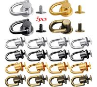 5 Piezas de Hebillas de Anillo de D, Cierres Metálicos Retro Dobles, Conectores para Cadenas de Bolsos, Accesorios de Correa para Bolsos, DIY para Hacer Carteras