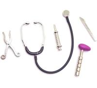 5 piezas de herramientas de cuidado de mini estetoscopio para casa de muñecas, kit de jardín en miniatura, juego de accesorios de hospital para decoración de la casa, accesorios de casa de muñecas en