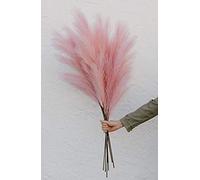 5 Piezas de Hierba de Pampa Artificial 39 en 100 cm Ramo de Bricolaje florero año Nuevo Vacaciones Boda Fiesta decoración del hogar Planta simulación Flor caña (Rosa)