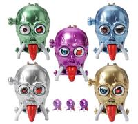 5 piezas de juguetes de cuerda para Halloween, juguetes con esqueleto que corre, muñecos de cuerda con ojos de dientes, Juguete de Cuerdas para regalar a los niños, para llenar bolsas de regalos