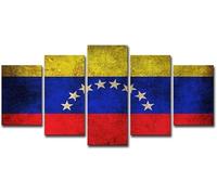 5 Piezas De Lienzo Bandera De Venezuela Lienzos Decorativos Xxl Cuadros Modernos Cuadros Para Pasillo Cuadros Decorativos Cuadros Para Dormitorios Modernos (Sin Marco 150 X 80 Cm) /Dor-10096016772403