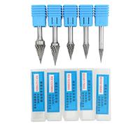 5 piezas de limas rotativas de carburo con doble corte, juego de fresas rotativas de carburo con vástago de 6 mm, lima rotativa de doble corte para grabado, pulido y taladrado,