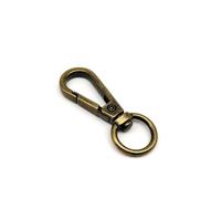 5 piezas de llavero con colgante de langosta giratorio, bolso de cuero, bolso, correa de hombro, cierre de cinturón, hebilla de gatillo, cadena de perro, collar a presión, tipo A, latón antiguo
