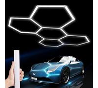 5 piezas de luz LED de nido de abeja para garaje, lámpara LED hexagonal, tubo LED, iluminación de techo para taller de reparación de carrocerías de automóviles