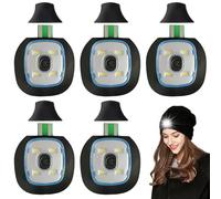 5 piezas de luz LED de repuesto para gorra, luces LED de repuesto para gorro iluminado con luz, lámpara de repuesto recargable USB, lámpara de luz impermeable adecuada para gorro, luz blanca
