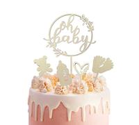 5 piezas de madera para tartas, decoración de tartas, decoración de tartas, decoración de baby shower, revelación de género
