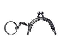 5 piezas de marco metal con diseño vintage for monedero, cierre beso, hebilla for bolso, artesanía for hacer bolsos Para Hacer Tú Mismo(Black)