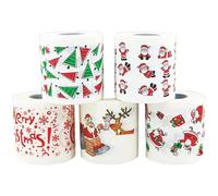 5 piezas de papel de baño papel higiénico higiénico a granel con estampados navideños divertidos favor y seguros rollos de fiesta para la fiesta para la decoración del baño