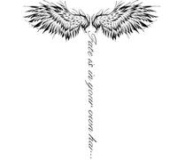 5 Piezas De Pegatinas De Tatuaje De Alas De Ángel Impermeables De Larga Duración Jugo Simulado Semipermanente Inglés