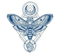 5 Piezas De Pegatinas De Tatuajes A Base De Hierbas Con Patrón De Polilla Del Diablo Simulación Impermeable Semipermanente De Larga Duración