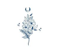 5 Piezas De Pegatinas De Tatuajes De Jugo De Hierbas, Pegatinas De Tatuajes De Flores Semipermanentes, Impermeables, Duraderas Y No Reflectantes