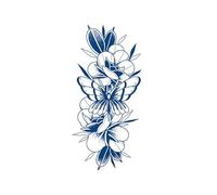 5 Piezas De Pegatinas De Tatuajes De Jugo De Hierbas, Pegatinas De Tatuajes De Flores Semipermanentes, Impermeables, Duraderas Y No Reflectantes