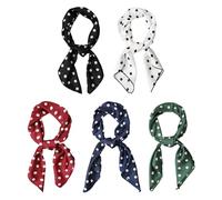 5 Piezas De Pequeña Bufanda De Punto Cuadrado, Personalidad Creativa, Seda De Imitación, Bufanda Pequeña Multifuncional, Bufanda De Moda Femenina, Accesorios De Ropa.