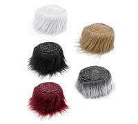 5 piezas de piel sintética de felpa, tela de piel, piel artesanal, barba de personaje, piel de tela