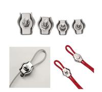 5 piezas de pinza de abrazadera de cable de acero M2-M5 herramienta de fijación de cuerda de acero inoxidable hardware de abrazadera de cable antideslizante simple/doble(Simplex-M2)