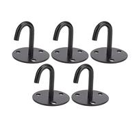 5 piezas de placa de ojo de almohadilla fija resistente, suspensión de montaje en techo en forma de J, acero inoxidable 304 negro engrosado, fuerte capacidad de carga para (Tamaño: 8,9 x 1,5