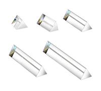 5 piezas de prisma triangular de vidrio óptico de cristal, ancho 30 mm, prisma de espectro de arcoíris de vidrio para experimentos, prisma triangular de cristal K9, lente transparente para física del