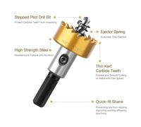 5 piezas de punta de carburo HSS Aperreador de broca de alta velocidad Alejo de acero Agua de sierra Taladro Taladro Herramientas de perforación de aleación de metal de acero