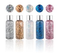 5 Piezas De Purpurina En Gel, Purpurina De Sirena, Purpurina Para Maquillaje Facial, Purpurina En Gel, Purpurina Para Maquillaje De Ojos, Purpurina Para Maquillaje De Danza Y Actuación.