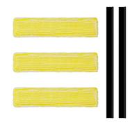 5 piezas de repuesto adecuadas para aspiradoras de ventanas Karcher, 3 fundas de microfibra y 2 extractores de borde de goma, repuesto para limpiacristales Kärcher compatible con limpiador de ventanas