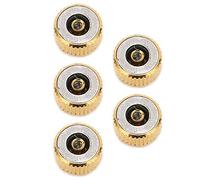 5 piezas de repuesto para corona de reloj de acero dorado, kit de coronas para relojes mecánicos de cuarzo, accesorios de repuesto de diversos tamaños con diseño portátil para relo (agujero plano de